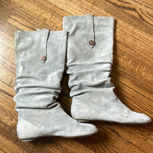 Ugg Grey Suede Slouch Boots - Picture 1 of 2